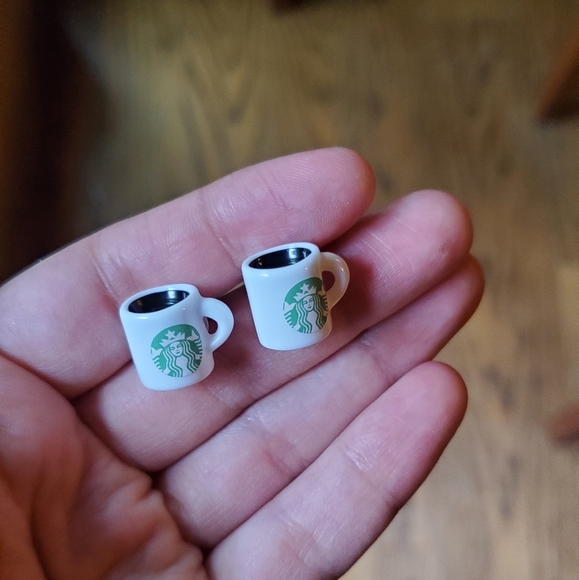 NWOT *RARE* Starbucks Coffee Mug Stud Earrings - Picture 9 of 12